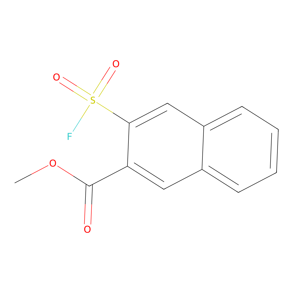 Methyl 3-(fluorosulfonyl)naphthalene-2-carboxylate molecular structure, CAS 2648956-92-5