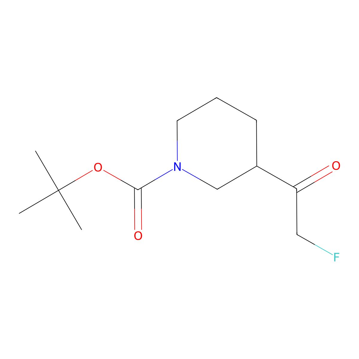 Tert-butyl 3-(2-fluoroacetyl)piperidine-1-carboxylate molecular structure, CAS 2648956-93-6