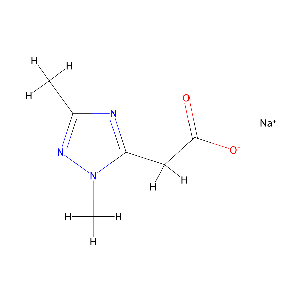 sodium 2-(1,3-dimethyl-1H-1,2,4-triazol-5-yl)acetate molecular structure, CAS 2648956-97-0