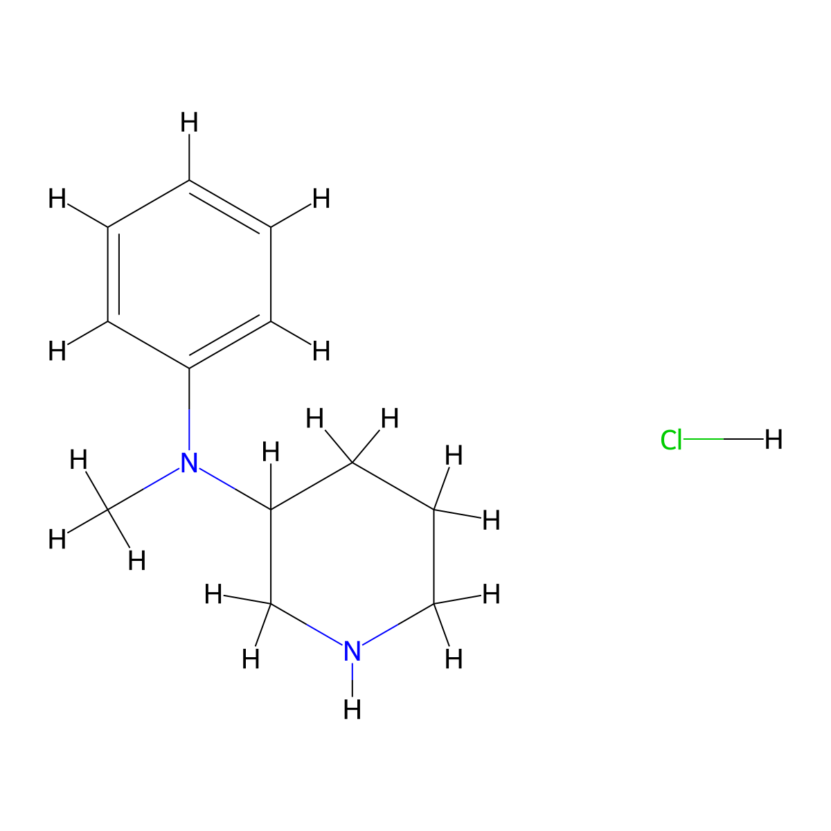 N-methyl-N-phenylpiperidin-3-aminehydrochloride molecular structure, CAS 2648957-02-0
