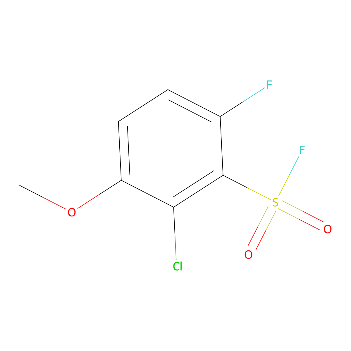 2-Chloro-6-fluoro-3-methoxybenzene-1-sulfonyl fluoride molecular structure, CAS 2648957-10-0