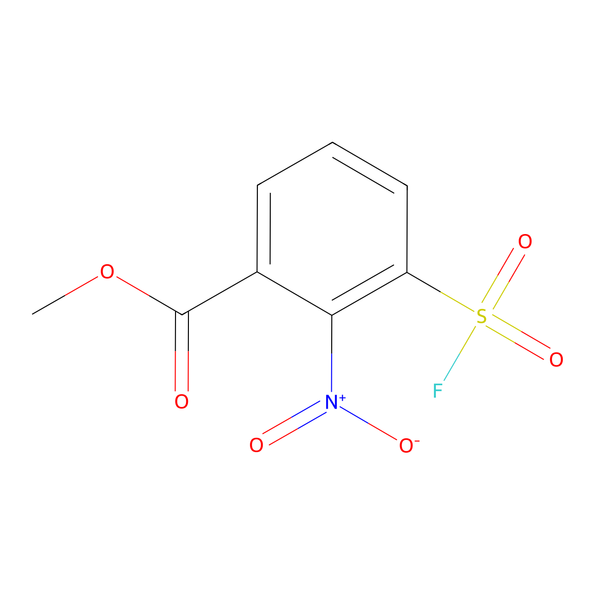 Methyl 3-(fluorosulfonyl)-2-nitrobenzoate molecular structure, CAS 2648957-19-9