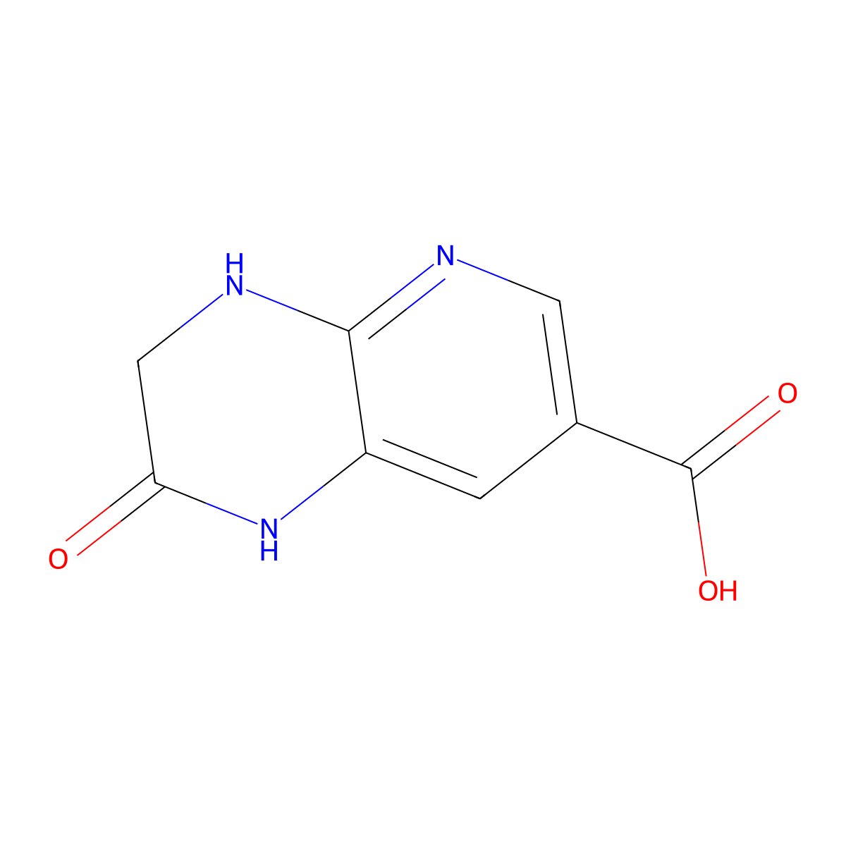2-oxo-1H,2H,3H,4H-pyrido[2,3-b]pyrazine-7-carboxylic acid molecular structure, CAS 2648957-25-7