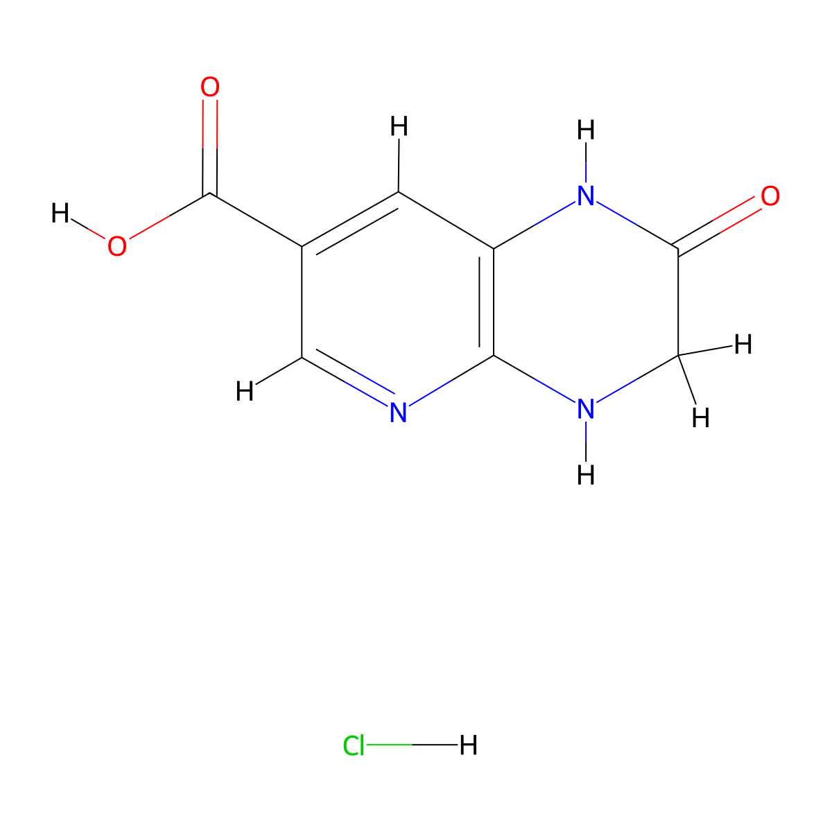 2-oxo-1H,2H,3H,4H-pyrido[2,3-b]pyrazine-7-carboxylic acid hydrochloride molecular structure, CAS 2648957-26-8