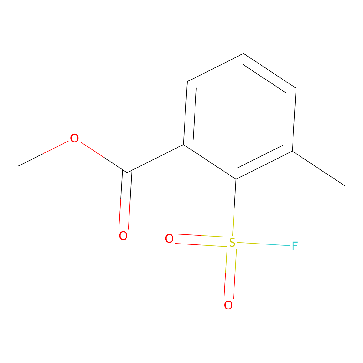 Methyl 2-(fluorosulfonyl)-3-methylbenzoate molecular structure, CAS 2648957-27-9