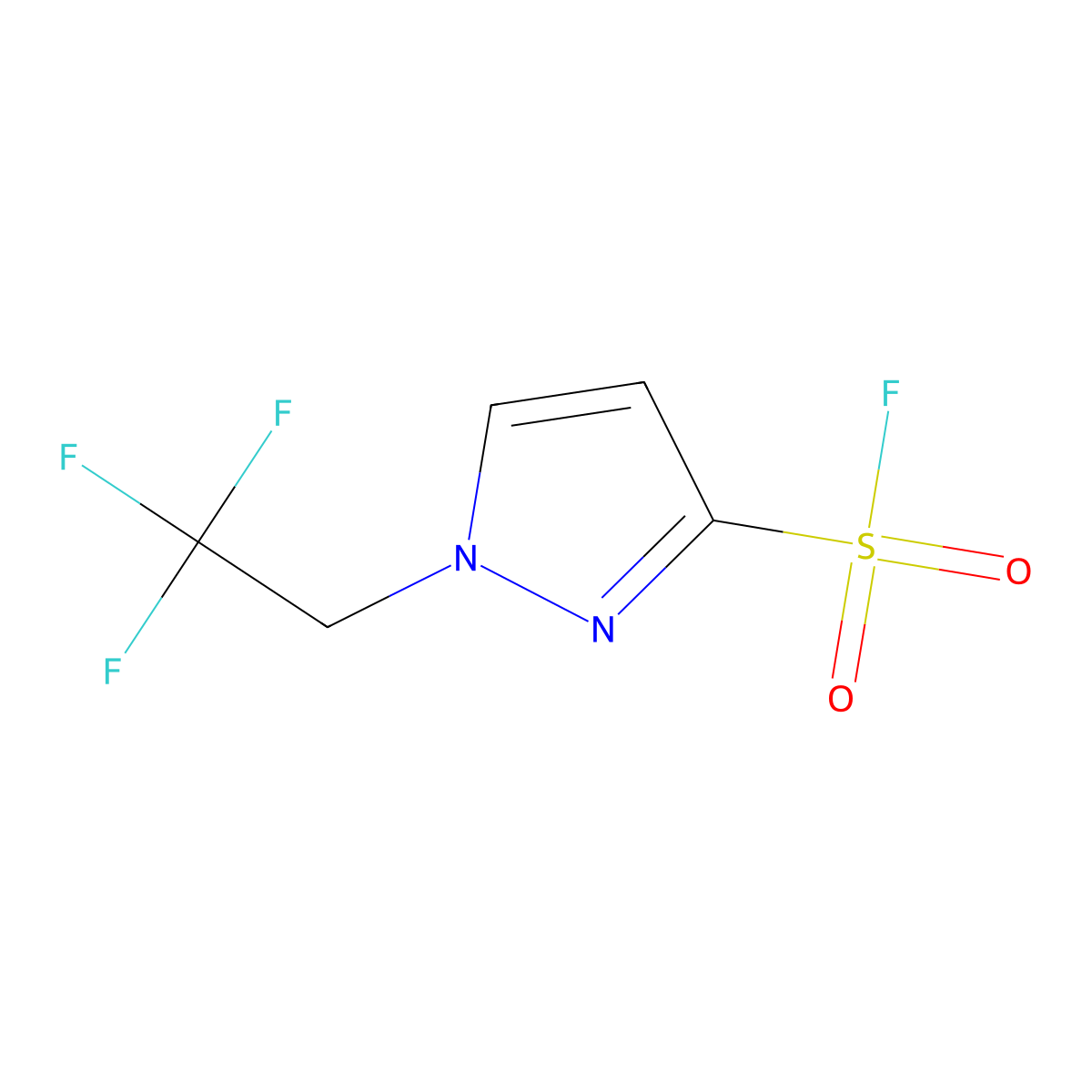 1-(2,2,2-trifluoroethyl)-1H-pyrazole-3-sulfonyl fluoride molecular structure, CAS 2648957-29-1