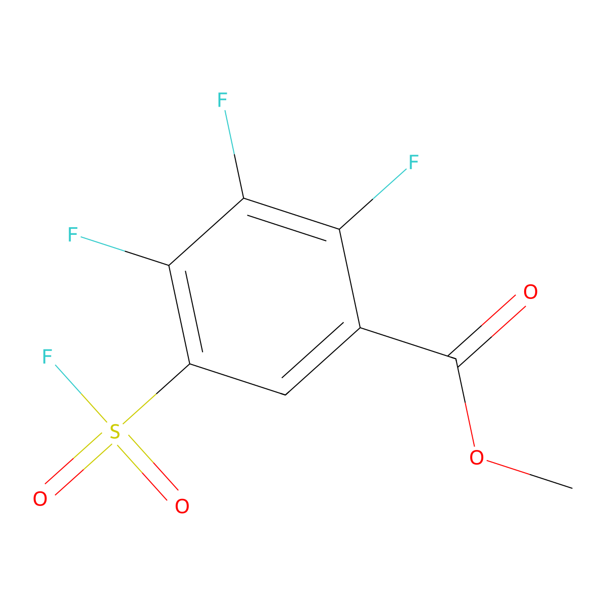 Methyl 2,3,4-trifluoro-5-(fluorosulfonyl)benzoate molecular structure, CAS 2648957-31-5