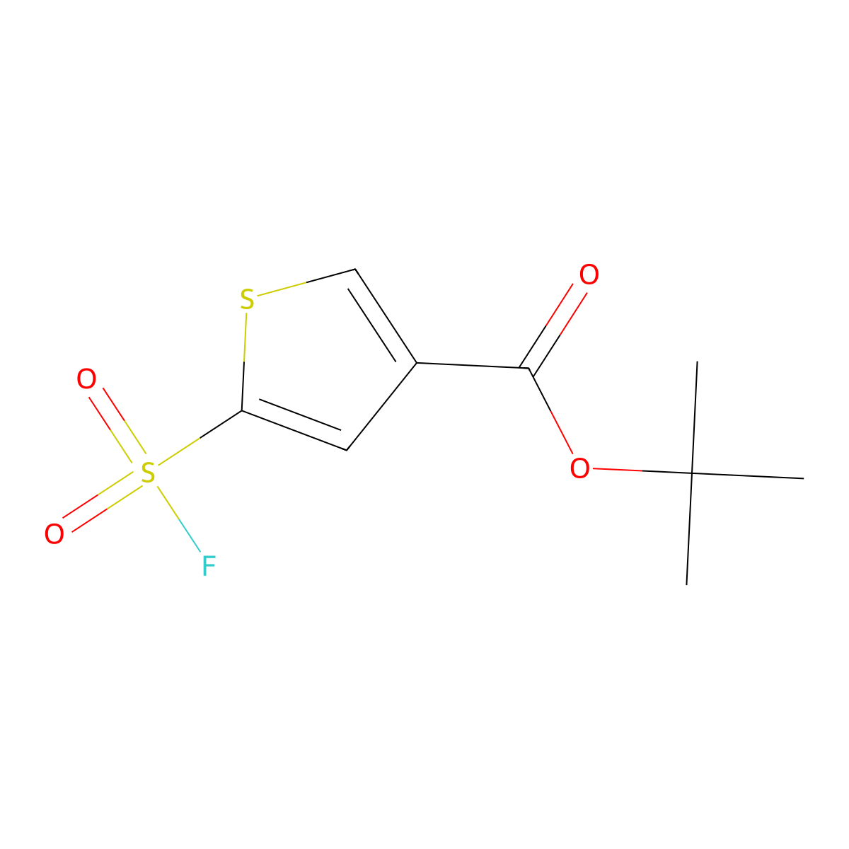 Tert-butyl 5-(fluorosulfonyl)thiophene-3-carboxylate molecular structure, CAS 2648957-32-6