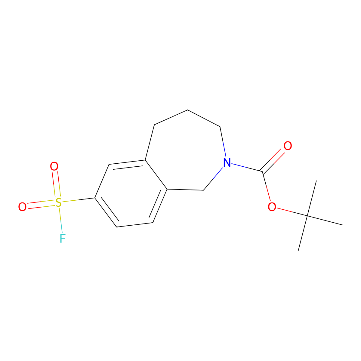 tert-butyl 7-(fluorosulfonyl)-2,3,4,5-tetrahydro-1H-2-benzazepine-2-carboxylate molecular structure, CAS 2648957-38-2