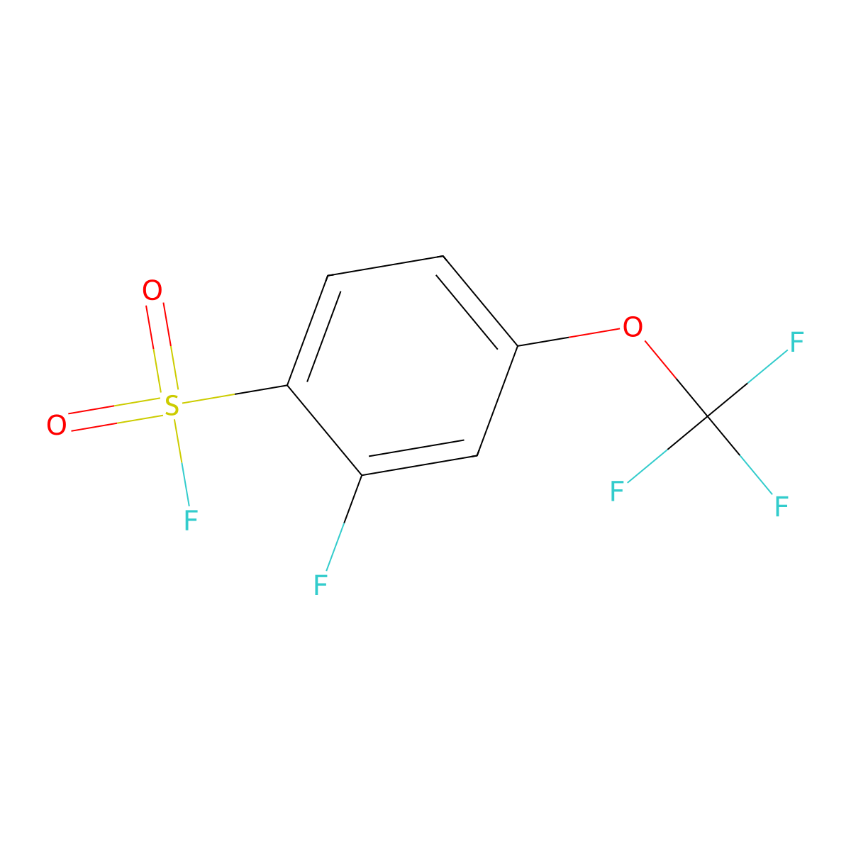 2-Fluoro-4-(trifluoromethoxy)benzene-1-sulfonyl fluoride molecular structure, CAS 2648957-40-6