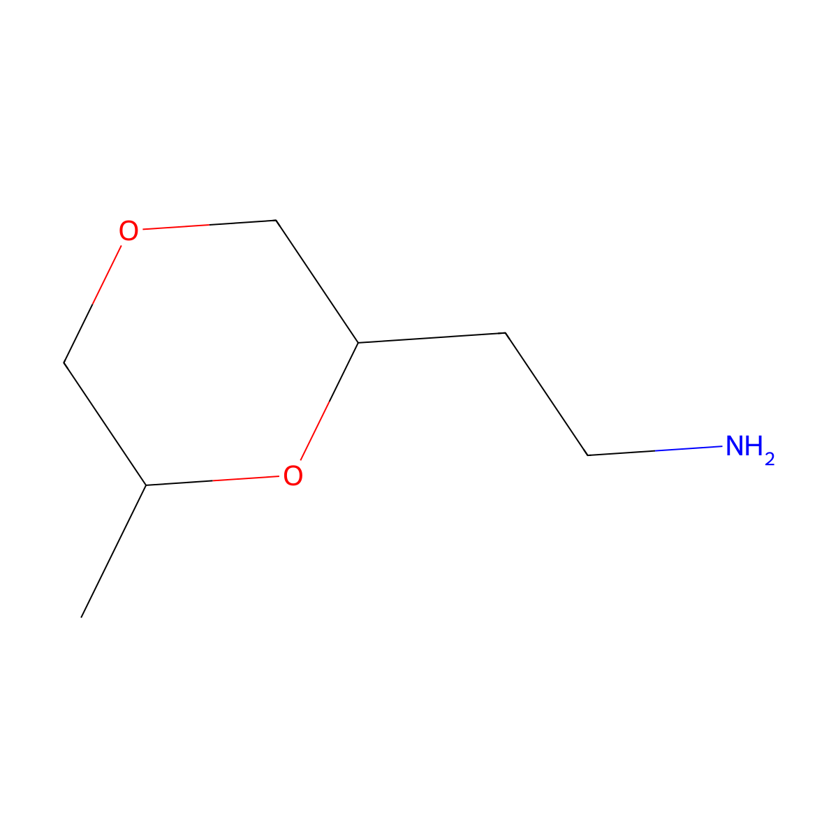 2-(6-Methyl-1,4-dioxan-2-yl)ethan-1-amine molecular structure, CAS 2648957-41-7