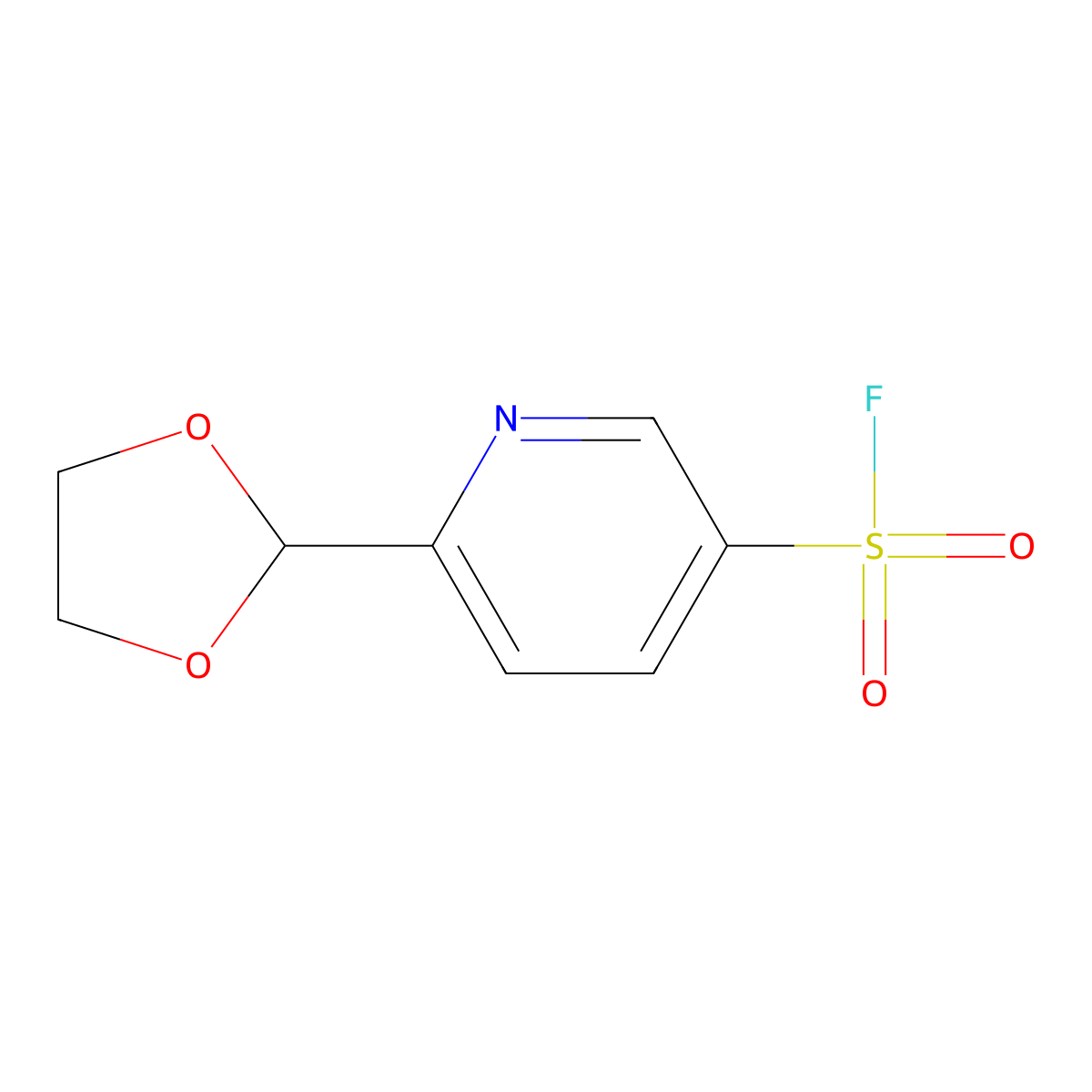 6-(1,3-Dioxolan-2-yl)pyridine-3-sulfonyl fluoride molecular structure, CAS 2648957-45-1