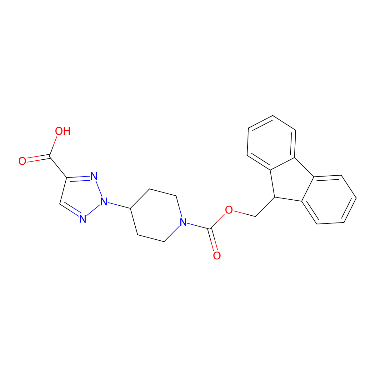 2-(1-{[(9H-fluoren-9-yl)methoxy]carbonyl}piperidin-4-yl)-2H-1,2,3-triazole-4-carboxylic acid molecular structure, CAS 2648957-54-2