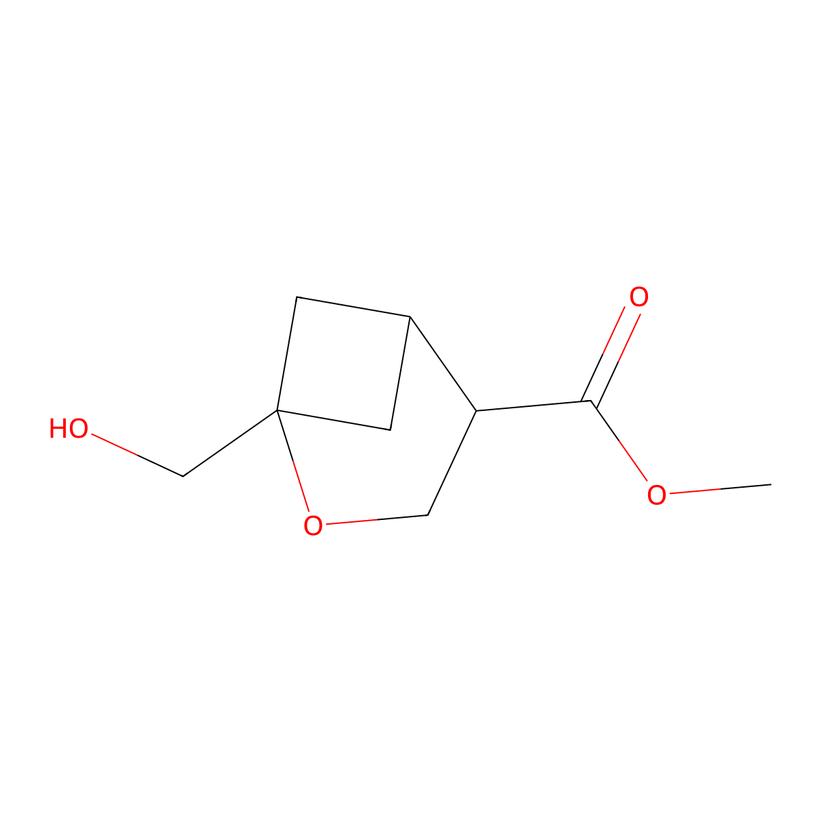 Methyl 1-(hydroxymethyl)-2-oxabicyclo[3.1.1]heptane-4-carboxylate molecular structure, CAS 2648957-60-0