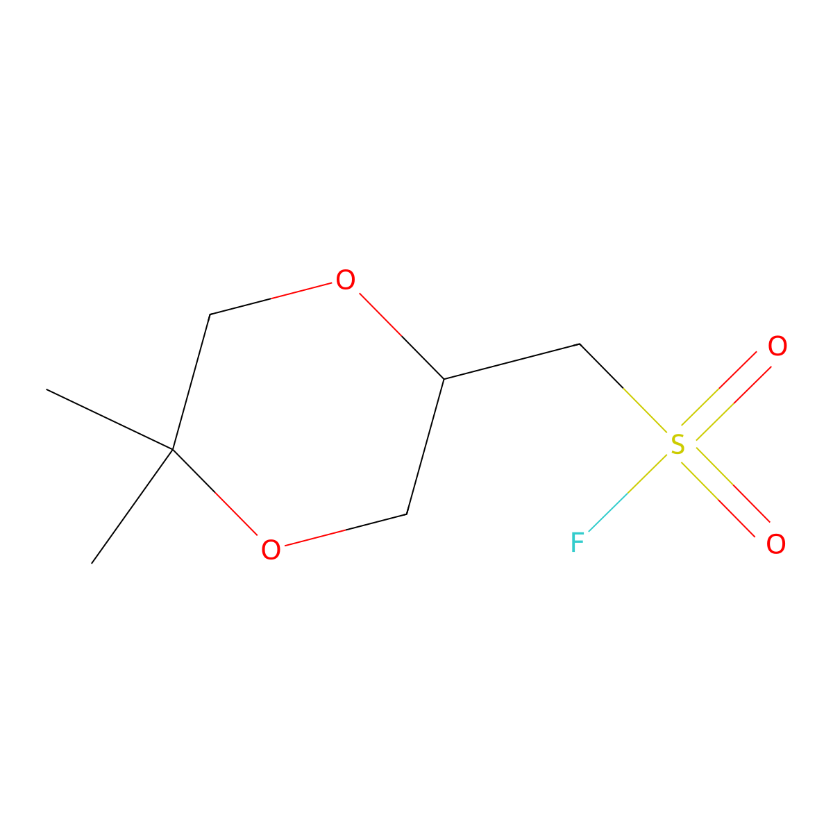 (5,5-Dimethyl-1,4-dioxan-2-yl)methanesulfonyl fluoride molecular structure, CAS 2648957-61-1