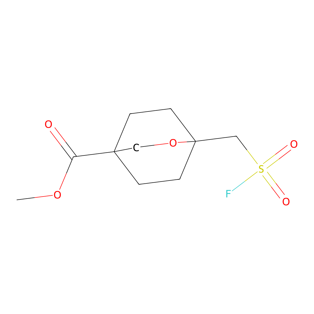 Methyl 1-[(fluorosulfonyl)methyl]-2-oxabicyclo[2.2.2]octane-4-carboxylate molecular structure, CAS 2648957-63-3