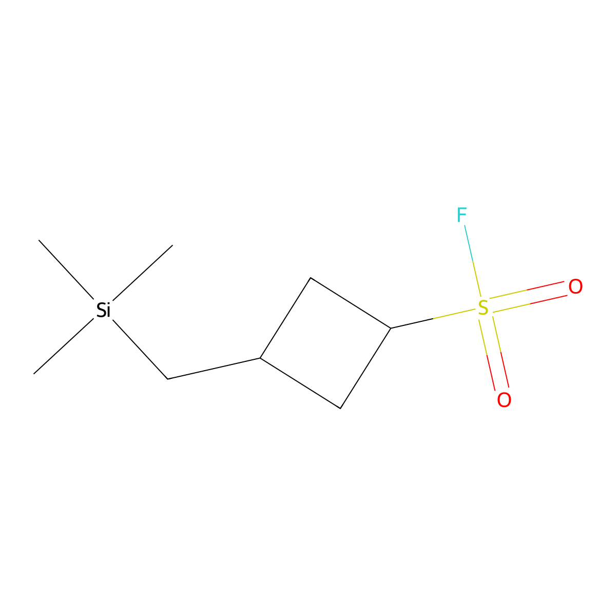 3-[(Trimethylsilyl)methyl]cyclobutane-1-sulfonyl fluoride molecular structure, CAS 2648957-65-5
