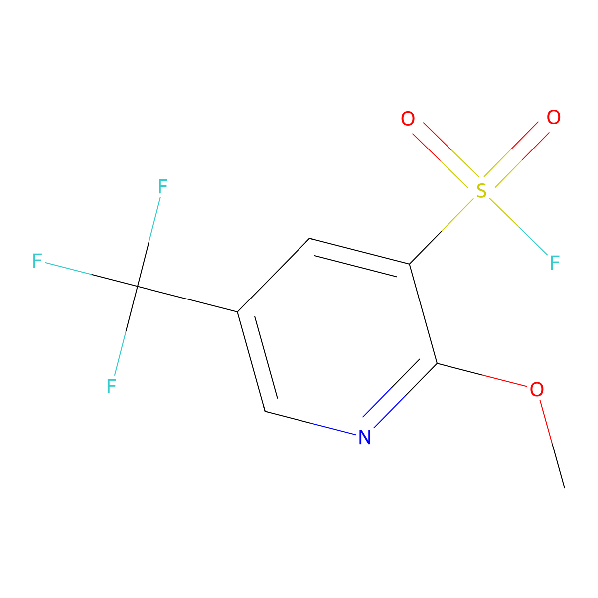 2-Methoxy-5-(trifluoromethyl)pyridine-3-sulfonyl fluoride molecular structure, CAS 2648957-68-8