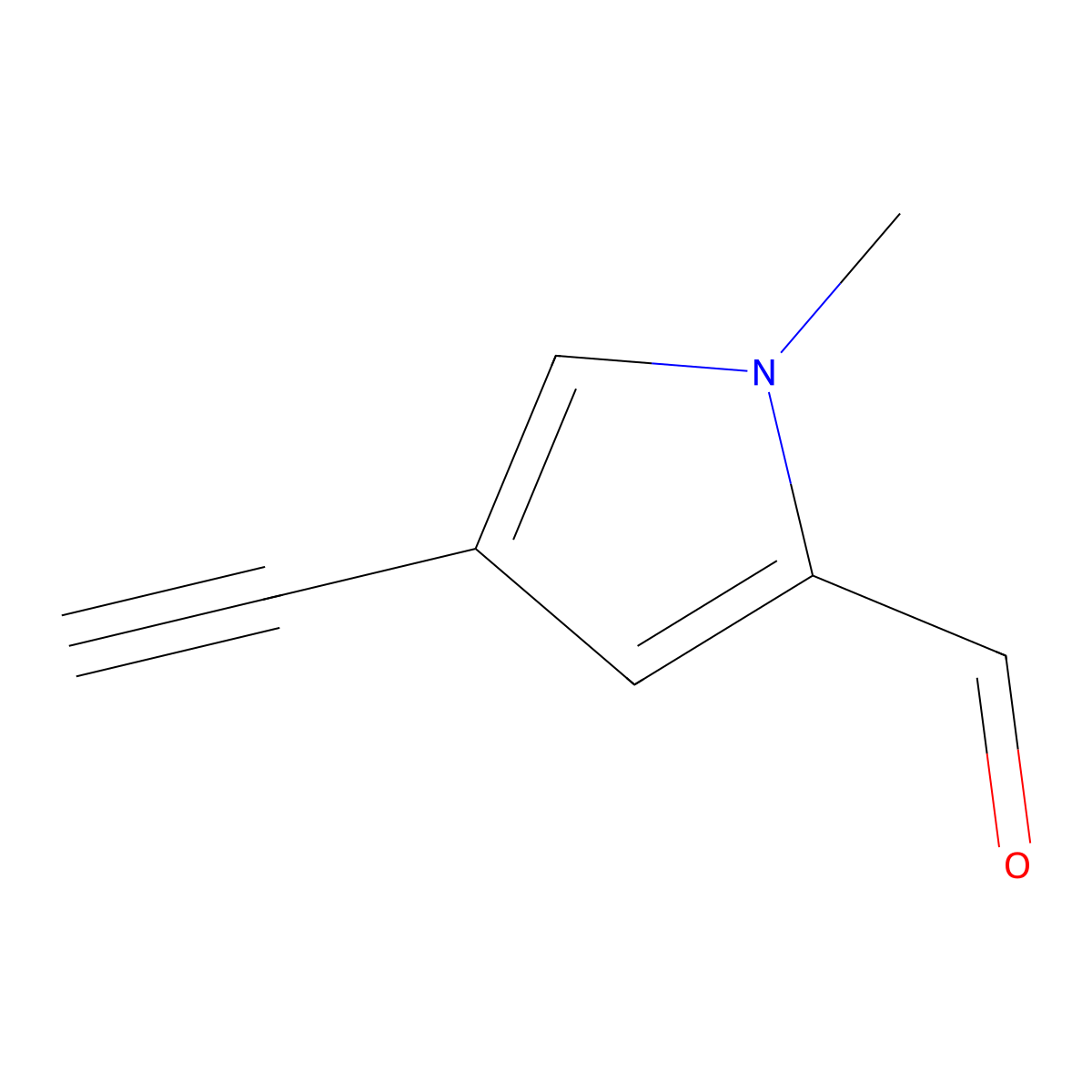4-ethynyl-1-methyl-1H-pyrrole-2-carbaldehyde molecular structure, CAS 2648957-80-4