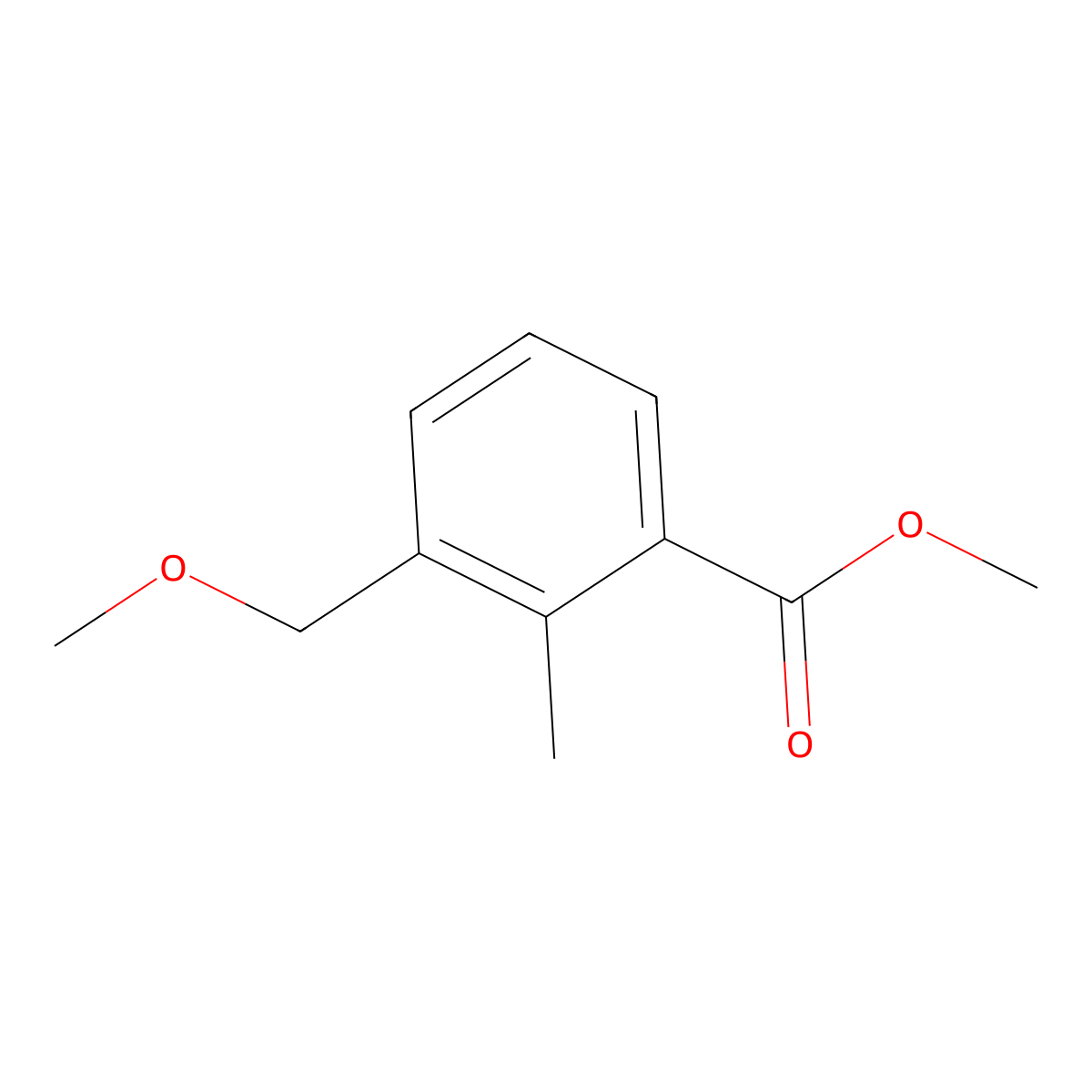 Methyl 3-(methoxymethyl)-2-methylbenzoate molecular structure, CAS 2648957-84-8