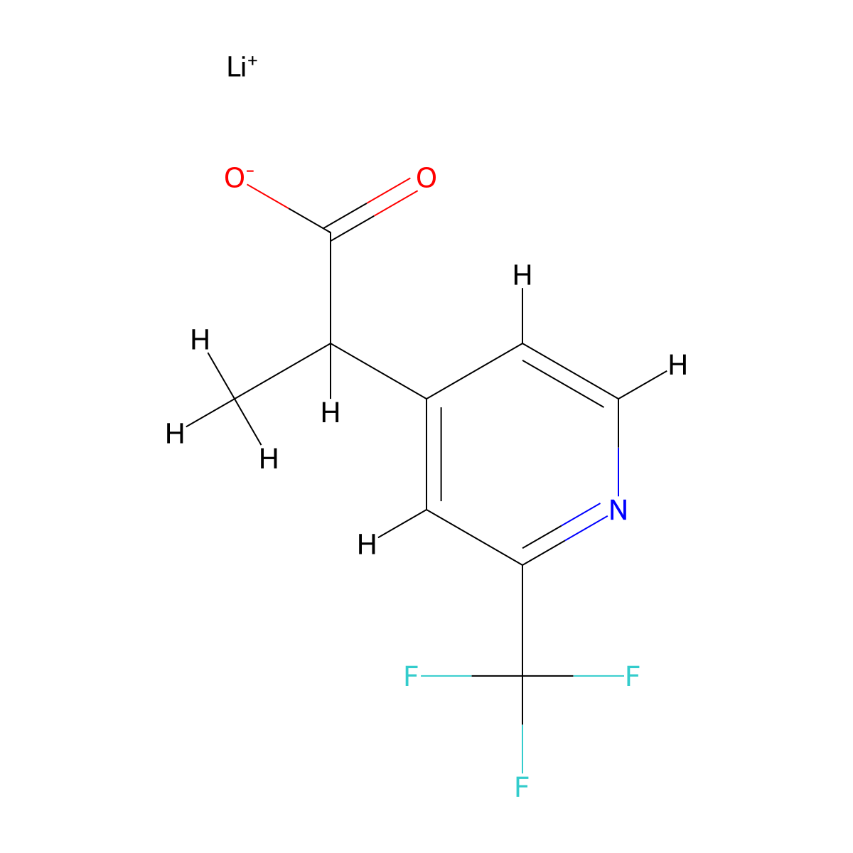 Lithium(1+) 2-(2-(trifluoromethyl)pyridin-4-yl)propanoate molecular structure, CAS 2648960-93-2