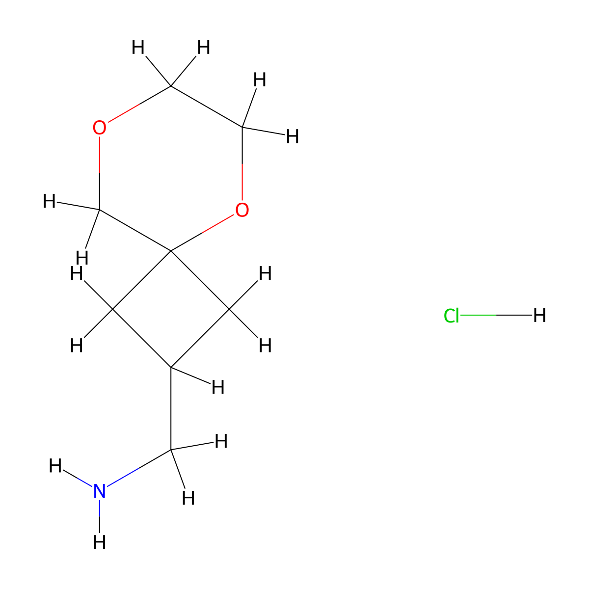1-{5,8-Dioxaspiro[3.5]nonan-2-yl}methanamine hydrochloride molecular structure, CAS 2648960-95-4