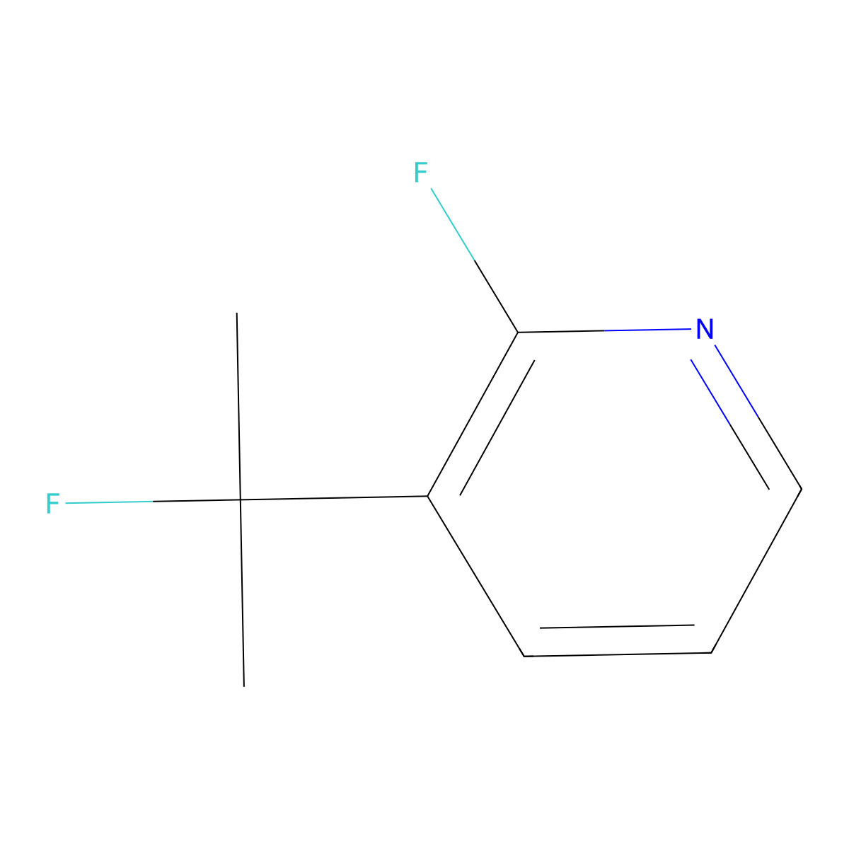 2-Fluoro-3-(2-fluoropropan-2-yl)pyridine molecular structure, CAS 2648960-97-6