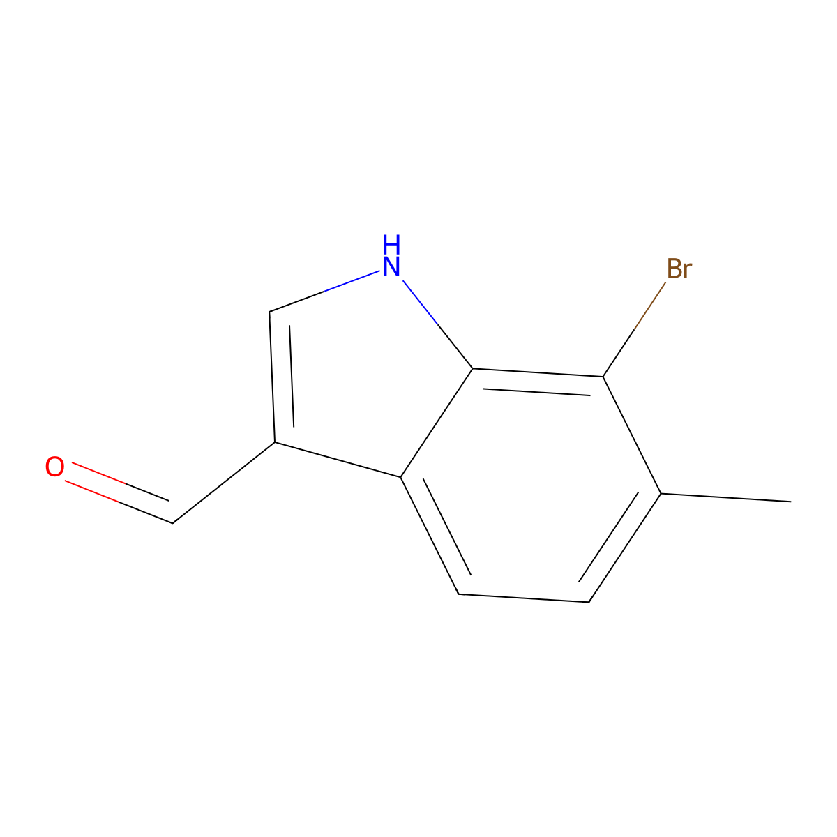 7-bromo-6-methyl-1H-indole-3-carbaldehyde molecular structure, CAS 2648961-02-6
