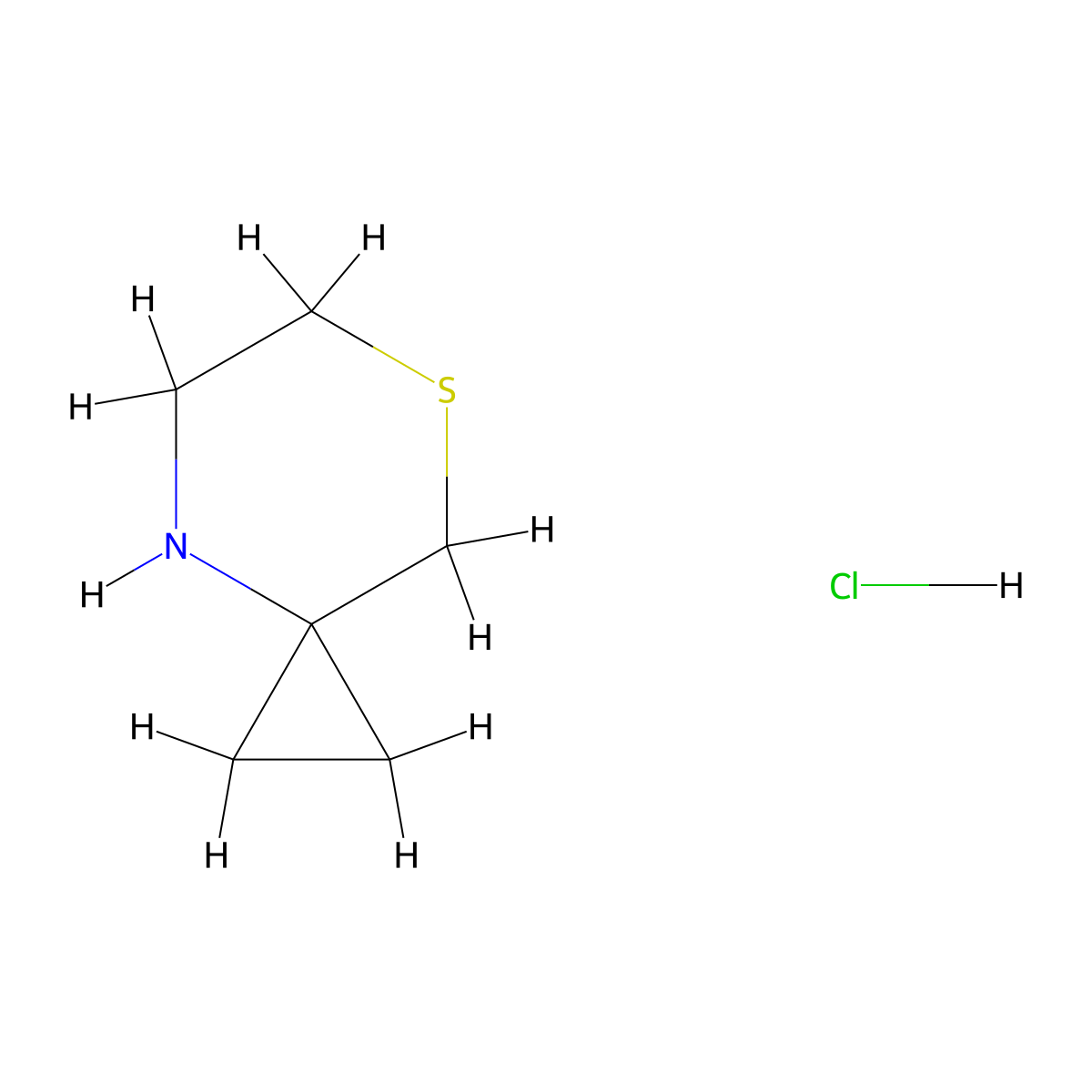 7-Thia-4-azaspiro[2.5]octane hydrochloride molecular structure, CAS 2648961-07-1