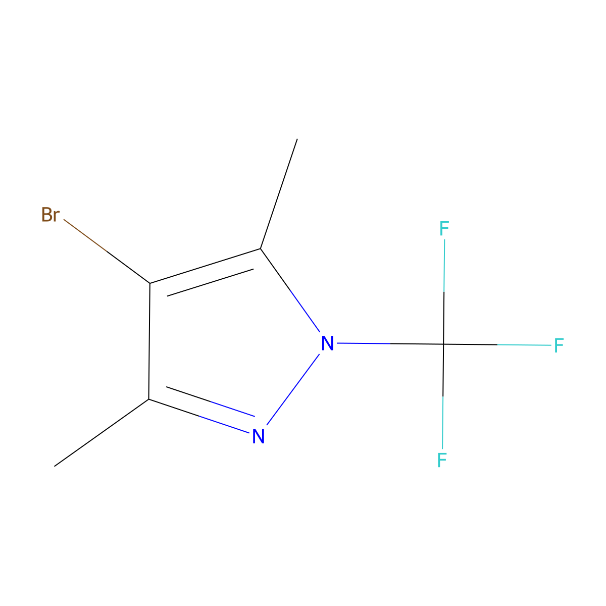 4-Bromo-3,5-dimethyl-1-(trifluoromethyl)-1H-pyrazole molecular structure, CAS 2648961-09-3