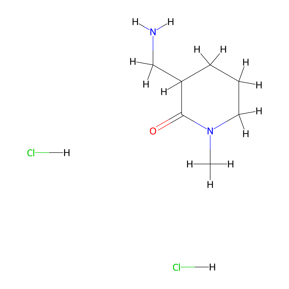 3-(Aminomethyl)-1-methylpiperidin-2-onedihydrochloride molecular structure, CAS 2648961-11-7
