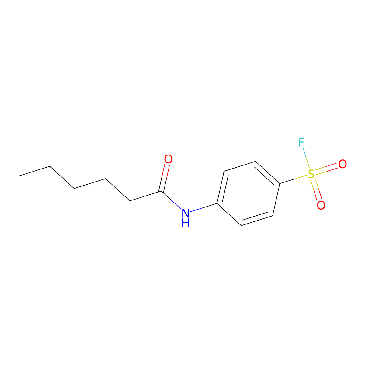 4-Hexanamidobenzene-1-sulfonyl fluoride molecular structure, CAS 2648961-13-9