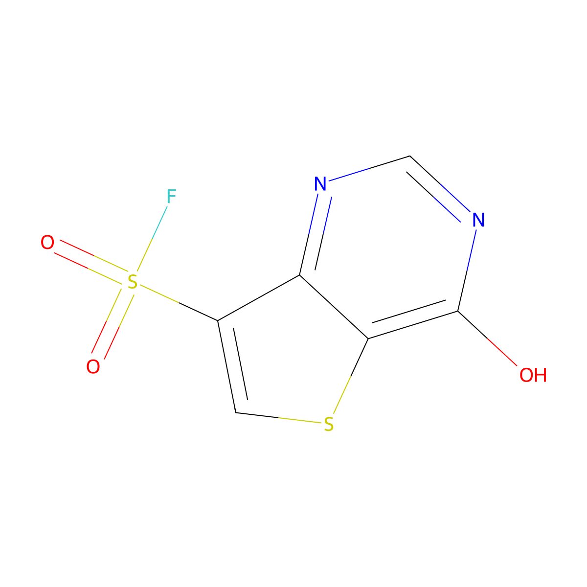 4-Hydroxythieno[3,2-d]pyrimidine-7-sulfonyl fluoride molecular structure, CAS 2648961-15-1