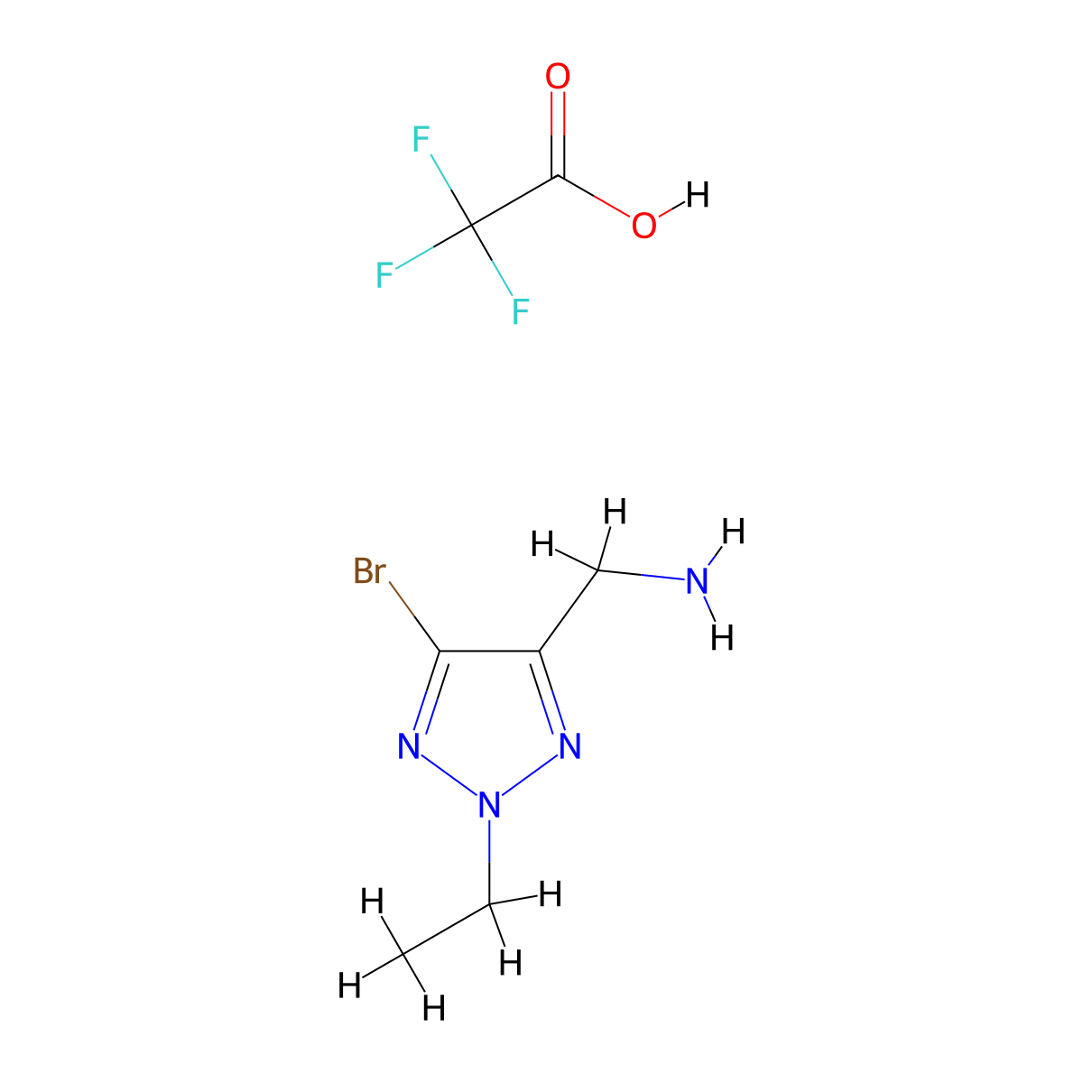 1-(5-bromo-2-ethyl-2H-1,2,3-triazol-4-yl)methanamine, trifluoroacetic acid molecular structure, CAS 2648961-25-3