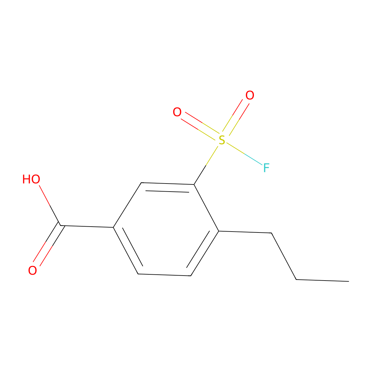 3-(Fluorosulfonyl)-4-propylbenzoic acid molecular structure, CAS 2648961-30-0