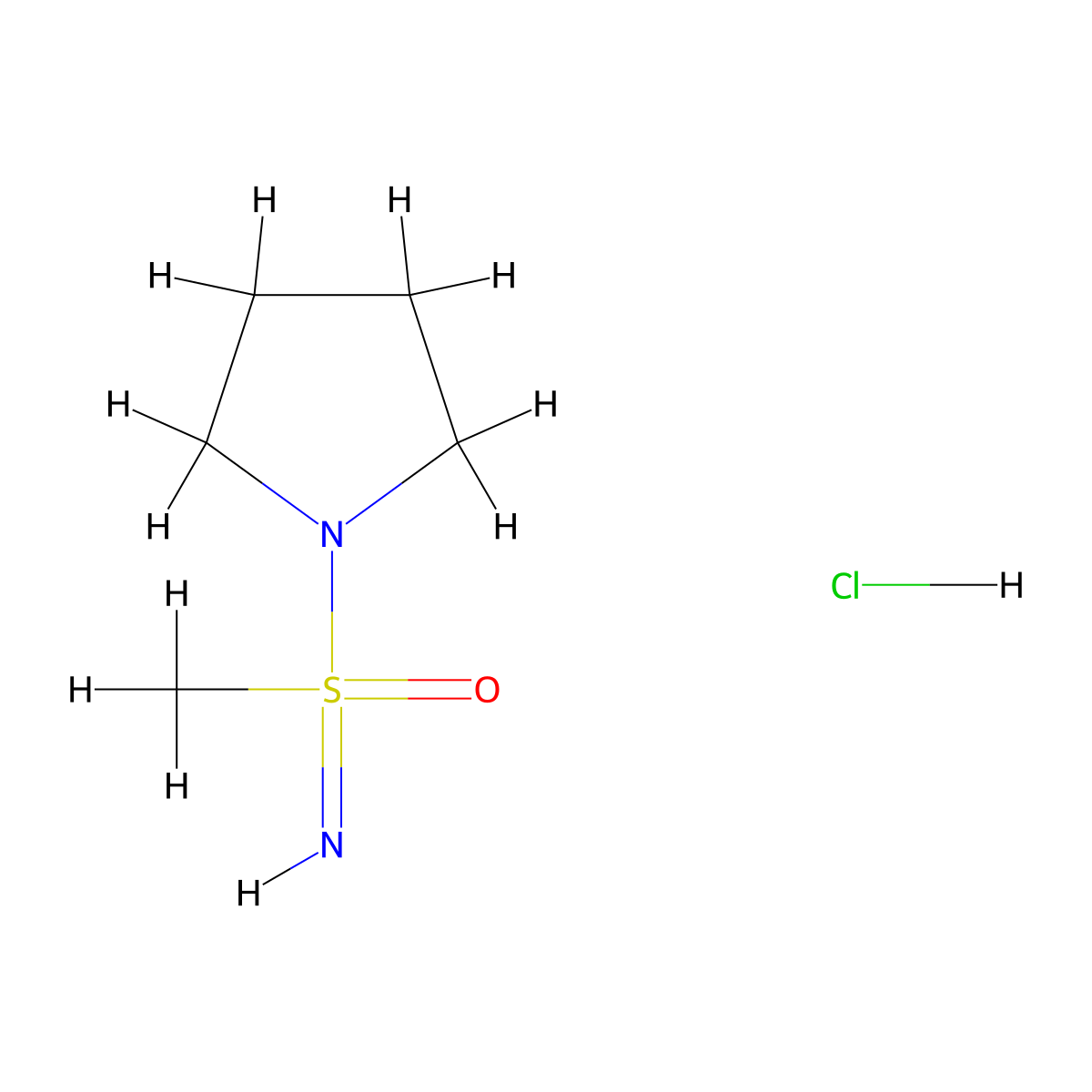 Imino(methyl)(pyrrolidin-1-yl)-lambda6-sulfanone hydrochloride molecular structure, CAS 2648961-32-2