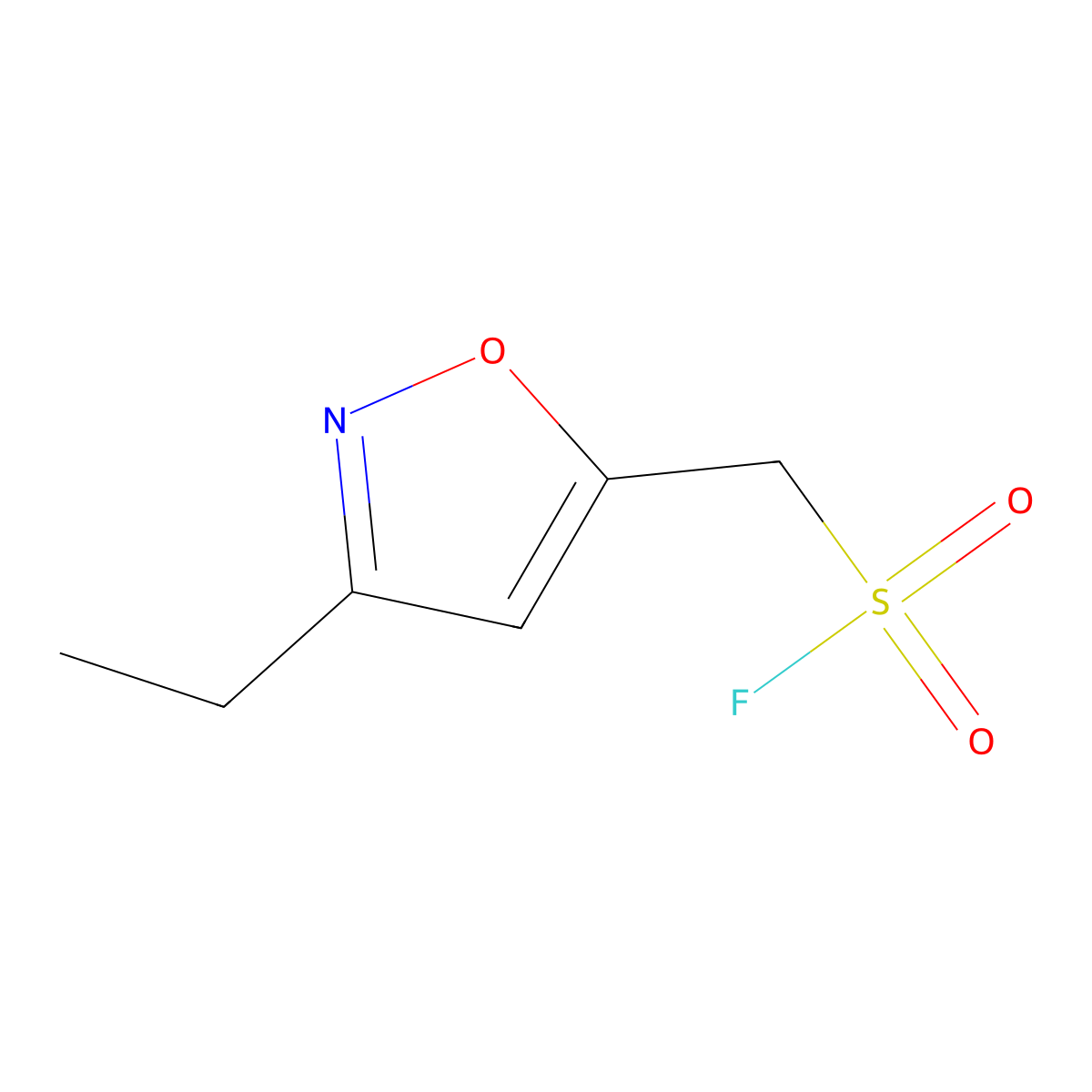 (3-Ethyl-1,2-oxazol-5-yl)methanesulfonyl fluoride molecular structure, CAS 2648961-35-5