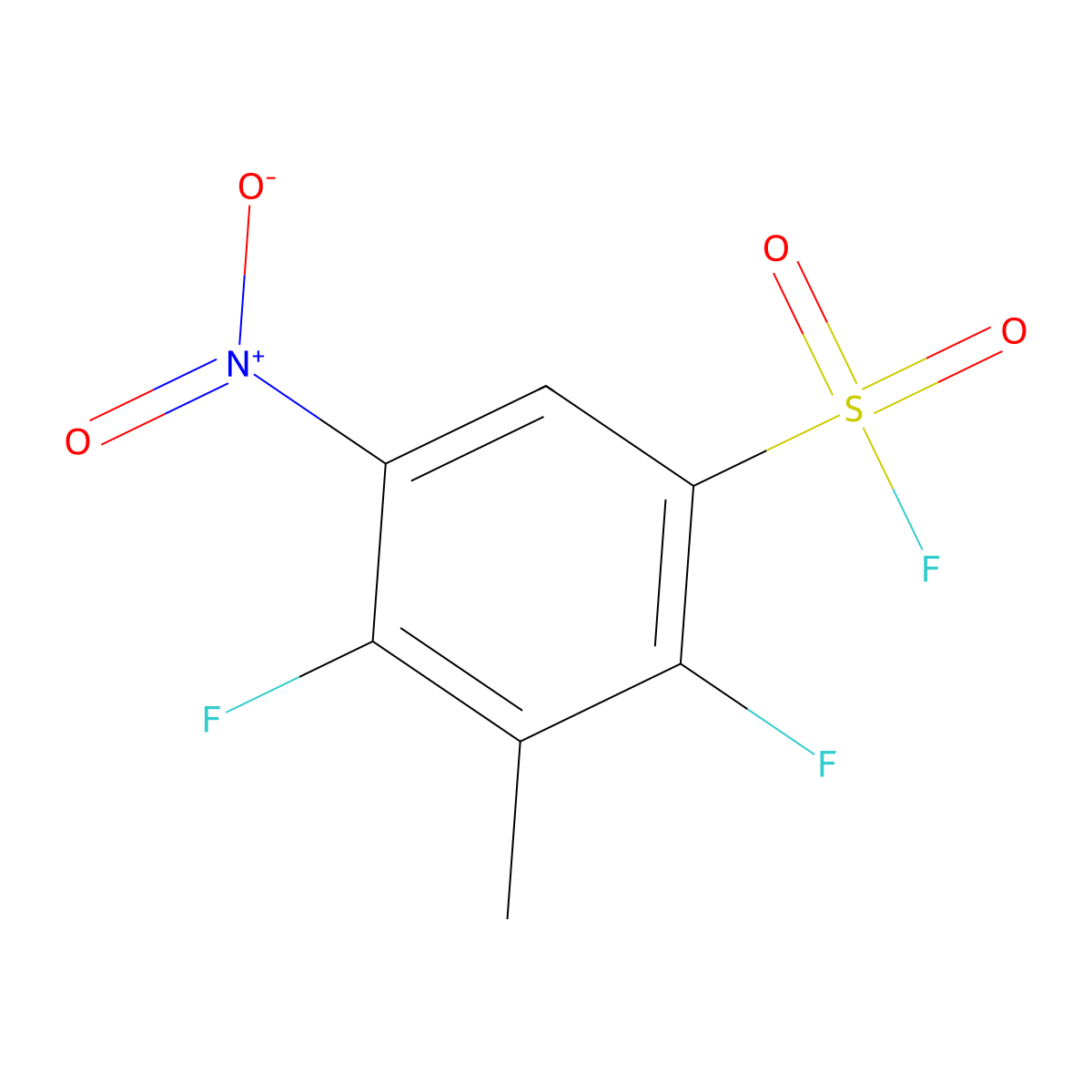 2,4-Difluoro-3-methyl-5-nitrobenzene-1-sulfonyl fluoride molecular structure, CAS 2648961-44-6