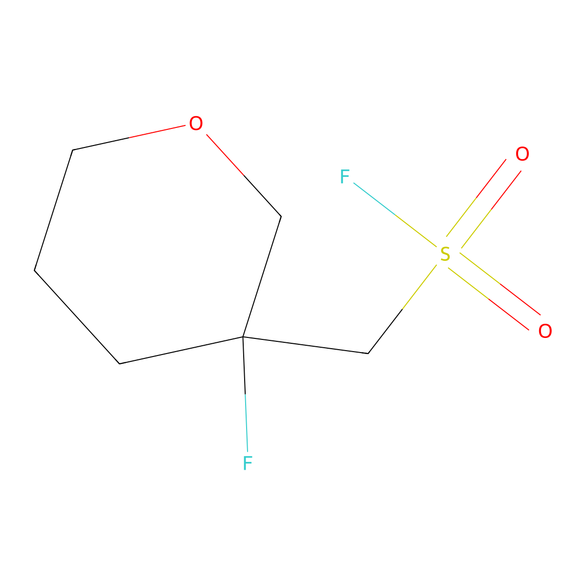 (3-Fluorooxan-3-yl)methanesulfonyl fluoride molecular structure, CAS 2648961-57-1