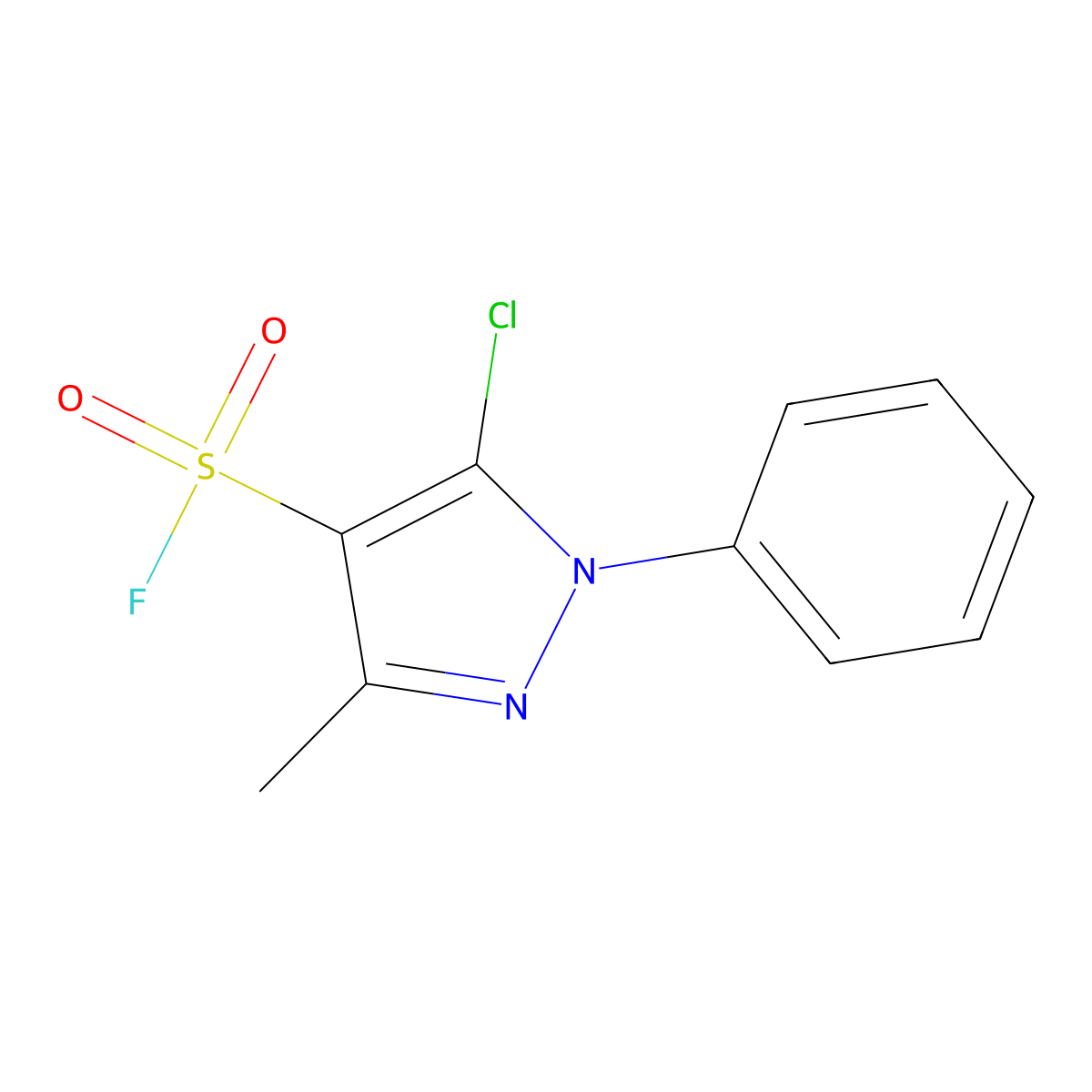 5-chloro-3-methyl-1-phenyl-1H-pyrazole-4-sulfonyl fluoride molecular structure, CAS 2648961-70-8