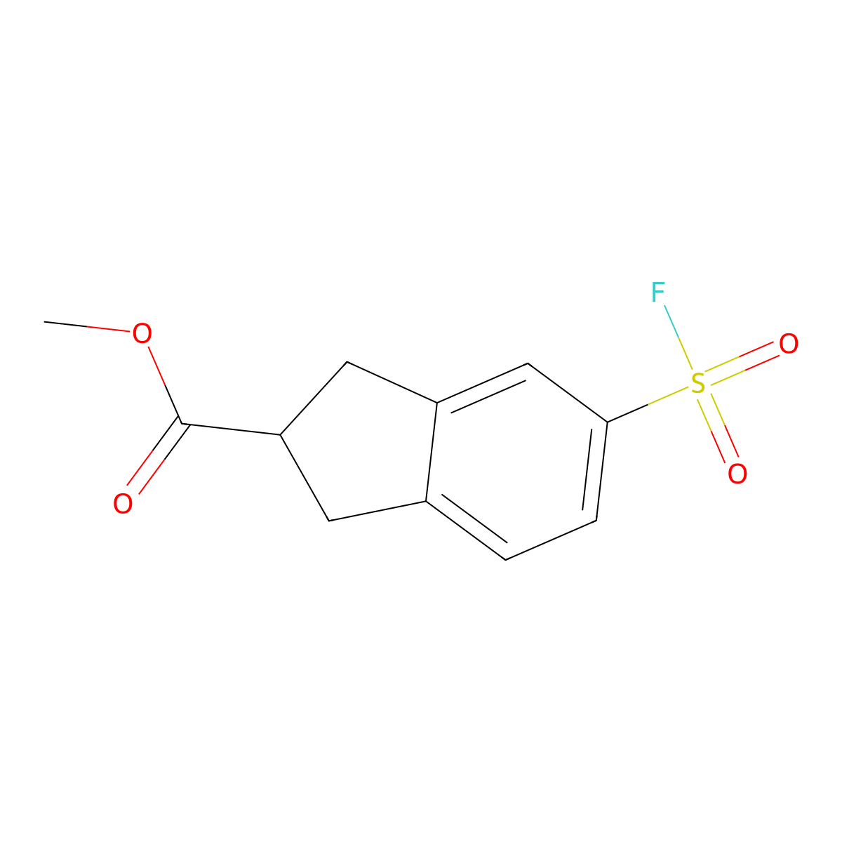 methyl 5-(fluorosulfonyl)-2,3-dihydro-1H-indene-2-carboxylate molecular structure, CAS 2648961-81-1