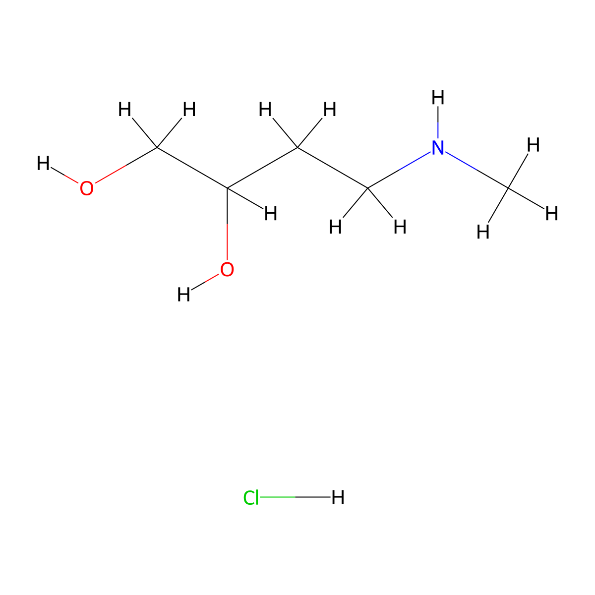 4-(Methylamino)butane-1,2-diol hydrochloride molecular structure, CAS 2648961-82-2