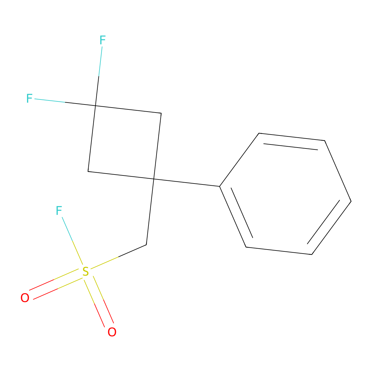 (3,3-Difluoro-1-phenylcyclobutyl)methanesulfonyl fluoride molecular structure, CAS 2648961-87-7