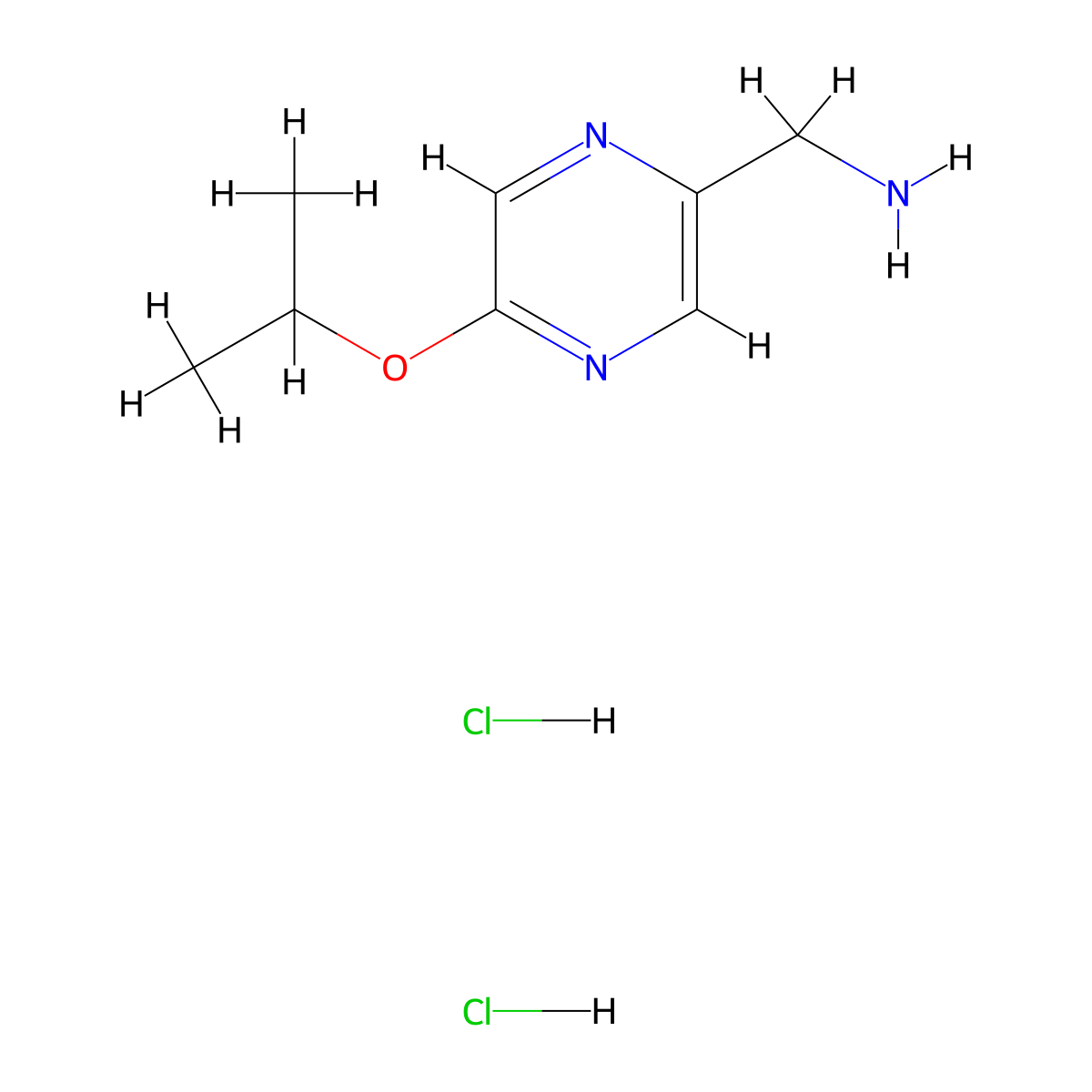 1-[5-(Propan-2-yloxy)pyrazin-2-yl]methanamine dihydrochloride molecular structure, CAS 2648961-88-8