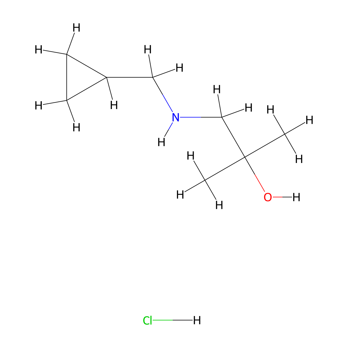 1-[(Cyclopropylmethyl)amino]-2-methylpropan-2-ol hydrochloride molecular structure, CAS 2648961-90-2