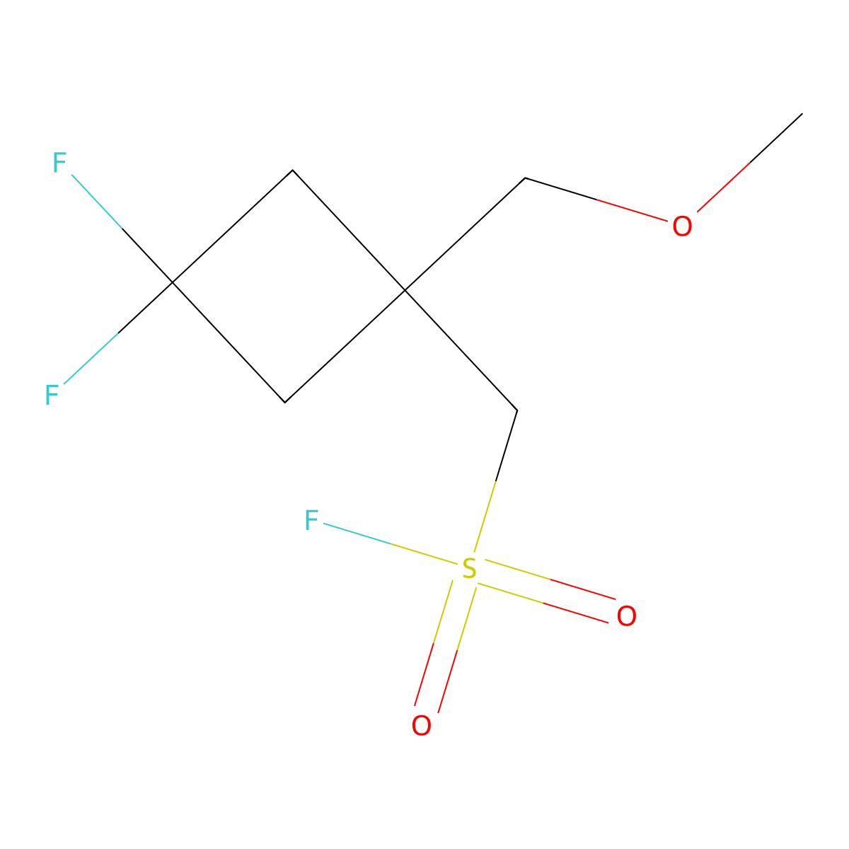 [3,3-Difluoro-1-(methoxymethyl)cyclobutyl]methanesulfonyl fluoride molecular structure, CAS 2648961-92-4