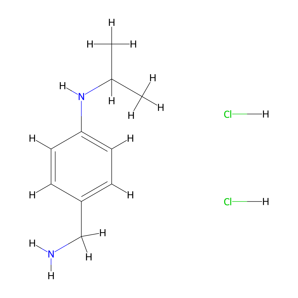 4-(aminomethyl)-N-(propan-2-yl)aniline dihydrochloride molecular structure, CAS 2648962-01-8