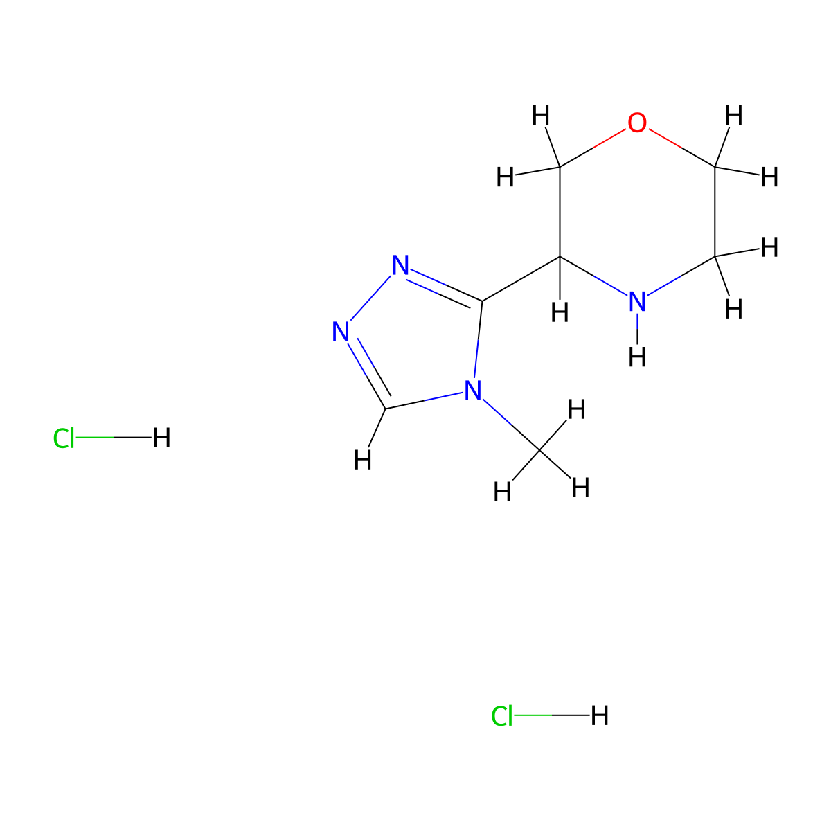3-(4-methyl-4H-1,2,4-triazol-3-yl)morpholine dihydrochloride molecular structure, CAS 2648962-02-9