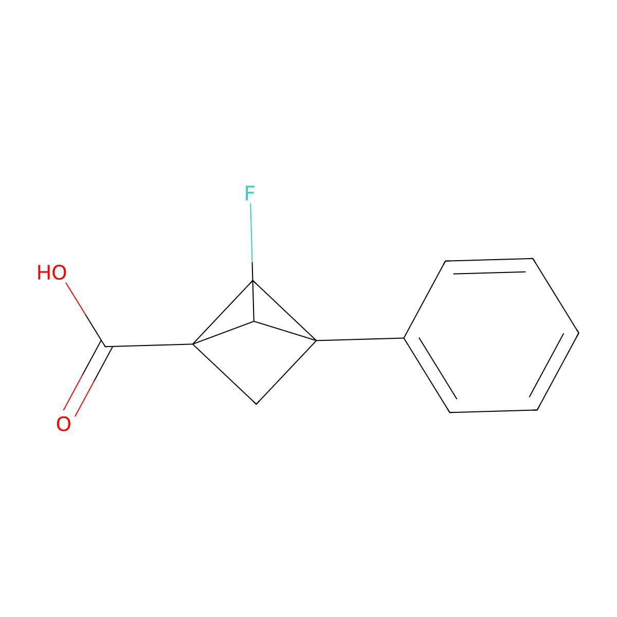 2-Fluoro-3-phenylbicyclo[1.1.1]pentane-1-carboxylic acid molecular structure, CAS 2648962-09-6