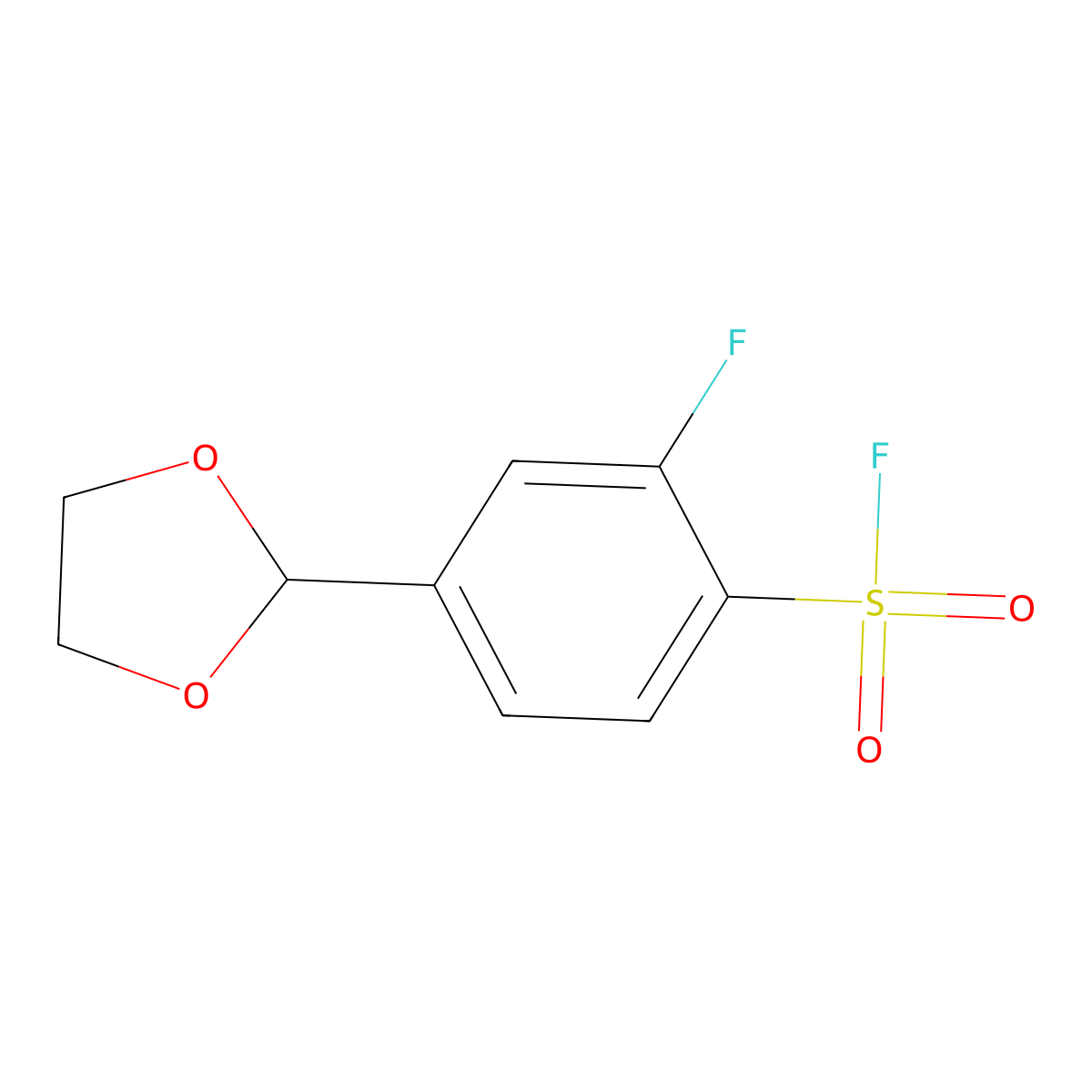 4-(1,3-Dioxolan-2-yl)-2-fluorobenzene-1-sulfonyl fluoride molecular structure, CAS 2648962-19-8